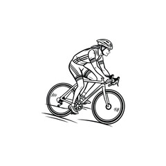Naklejka premium silhouette of a man riding bicycle