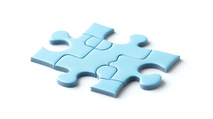 Fototapeta premium A single, brightly colored jigsaw puzzle piece rests on a neutral surface.