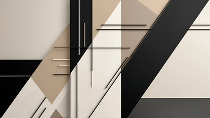 Modern Geometric Abstract Art in Neutral Tones – Minimalist Interior Wall Decor