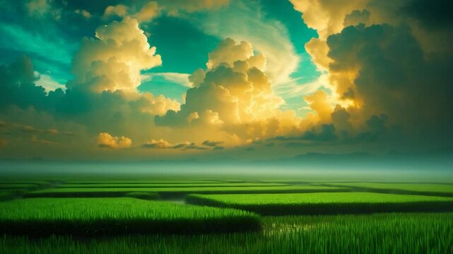 An arbitrary glimpse of the sky during the day against the field below