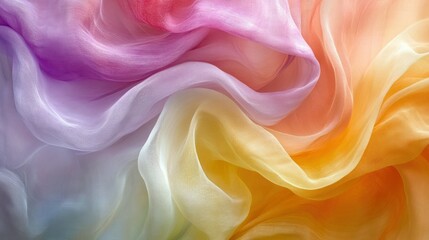 Obraz premium Pastel fabric swirls, ombre effect, textile background