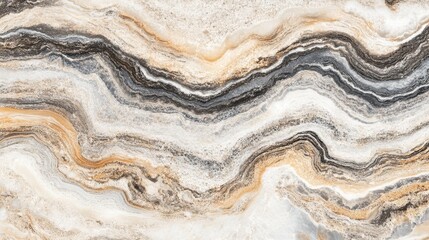 Abstract waves of brown, gray, and white natural stone texture