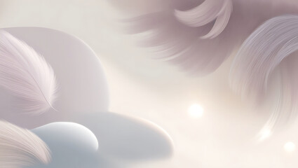 Soft Pastel Abstract Feathers and Light – Dreamy Aesthetic Background