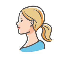 profile of young woman icon, profile of young woman vector illustration-simple illustration of profile of young woman, perfect for profile of young woman logos and icons