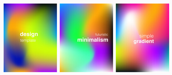 Fototapeta premium Abstract vector backgrounds with vibrant gradient mesh in pink, green, blue, and yellow. Smooth blend, soft glow, and futuristic style ideal for digital, web, creative, and presentation design.