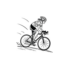 Obraz premium silhouette of a man riding bicycle