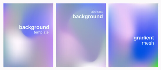 Minimalist vector backgrounds with soft, pastel gradient meshes in blue, violet, and pink. This abstract, smooth style matches the current 2025 trend for fluid, futuristic gradient graphics.
