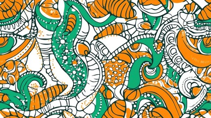 Colorful Abstract Shapes with Organic Patterns and Whimsical Design