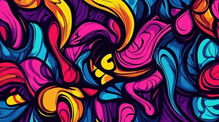 Colorful Abstract Swirls with Vibrant Fluid Shapes and Patterns