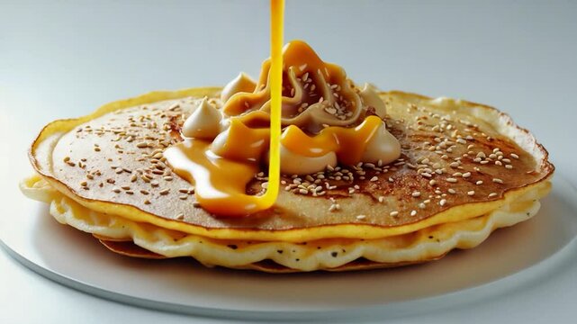White background featuring sweet pancake