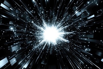 Naklejka premium Cosmic explosion, radiating energy