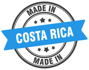 Made in Costa Rica round sign. Made in Costa Rica stamp.
