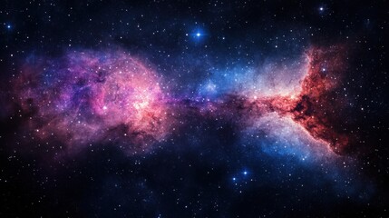 Naklejka premium Vibrant Cosmic Nebula in Deep Space with Bright Stars and Colors