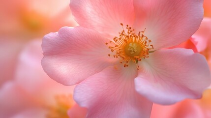 Fototapeta premium Delicate Pink Flower Petals with Soft Glow in Natural Light Setting