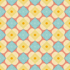 Retro floral pattern background. Mid-century modern design with stylized flowers and geometric shapes. High quality JPG background
