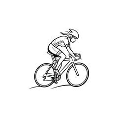 Fototapeta premium silhouette of a man riding bicycle