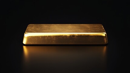A gleaming gold bar rests on a dark background.