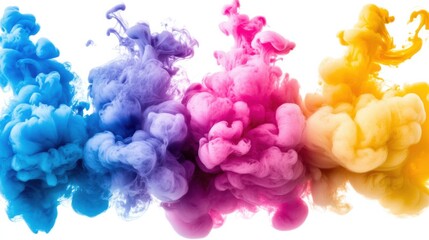 Obraz premium Vibrant Colorful Smoke Flowing in Shades of Blue, Pink, and Yellow