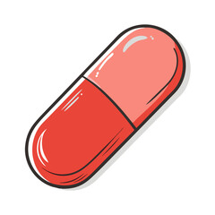 red medical pill icon, red medical pill vector illustration-simple illustration of red medical pill, perfect for red medical pill logos and icons