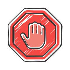 Obraz premium red stop sign icon, red stop sign vector illustration-simple illustration of red stop sign, perfect for red stop sign logos and icons