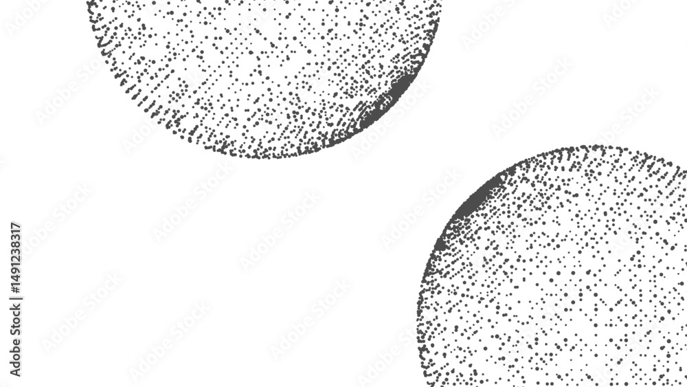 Poster Technology background with copy space. Abstract sphere. Dots connected by lines. Minimalist mesh. Abstract polygonal shape.