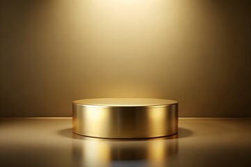 Cylinder gold podium on gradient background
