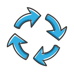  repeating rotation four arrows icon