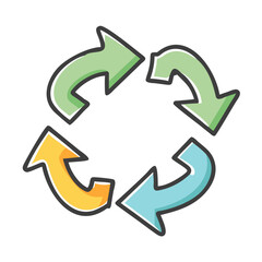  repeating rotation four arrows icon