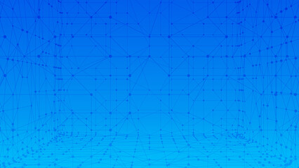Technology abstract background. Dots connected by lines. Minimalist mesh backdrop. Abstract polygonal shape. Plexus circles.