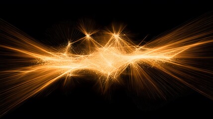 Abstract Golden Energy Flow Particle Burst Background