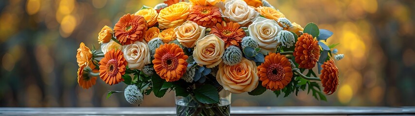 Colorful floral arrangement in vase