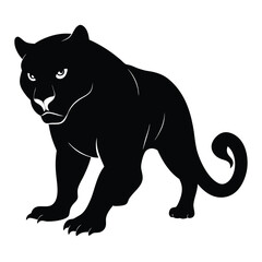 Black tiger in stealth mode silhouette, crouching low.