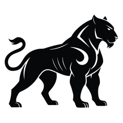 Black tiger silhouette with visible muscle definition