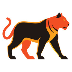 Tiger silhouette walking toward the viewer.