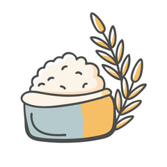 rice icon, rice vector illustration-simple illustration of rice, perfect for rice logos and icons