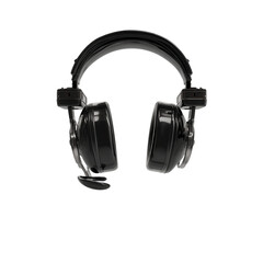 Sleek Black Professional Headphones with Microphone for Music Production and Gaming