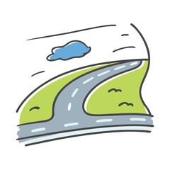 road icon, road vector illustration-simple illustration of road, perfect for road logos and icons