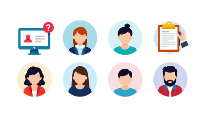 Fototapeta premium Diverse business team with professional avatars.