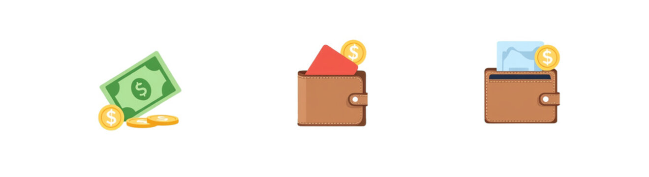Wallet with cash and financial documents.