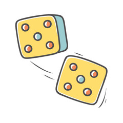 rolling dice icon, rolling dice vector illustration-simple illustration of rolling dice, perfect for rolling dice logos and icons