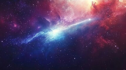 Obraz premium Colorful Cosmic Nebula in Deep Space with Stars and Galaxies