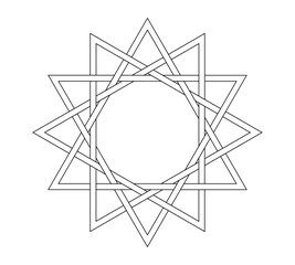 dodecagram symbol vector white background for icon web wallpaper tattoo symbol religion logo. vector illustration
