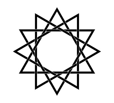 dodecagram symbol vector white background for icon web wallpaper tattoo symbol religion logo. vector illustration