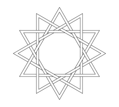 dodecagram symbol vector white background for icon web wallpaper tattoo symbol religion logo. vector illustration