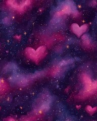 Heart Background Nebula - Valentine's Day Background