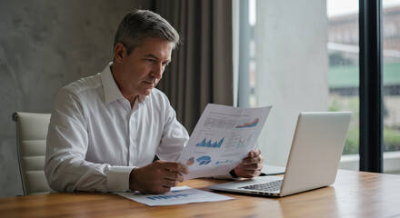 Business Professional Deep in Financial Analysis