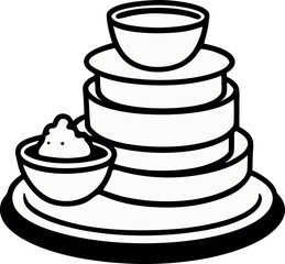 Stack of Dirty Dishes Clipart, National No Dirty Dishes Day