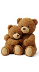 Obraz premium Cuddle Buddies: A 3D Teddy Embrace