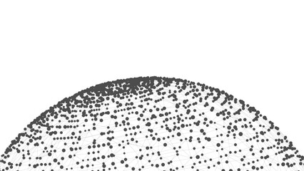Technology background with copy space. Abstract sphere. Dots connected by lines. Minimalist mesh. Abstract polygonal shape.