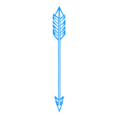 Minimalistic Arrow with a Crisp Outline in Electric Isolated on Transparent Background